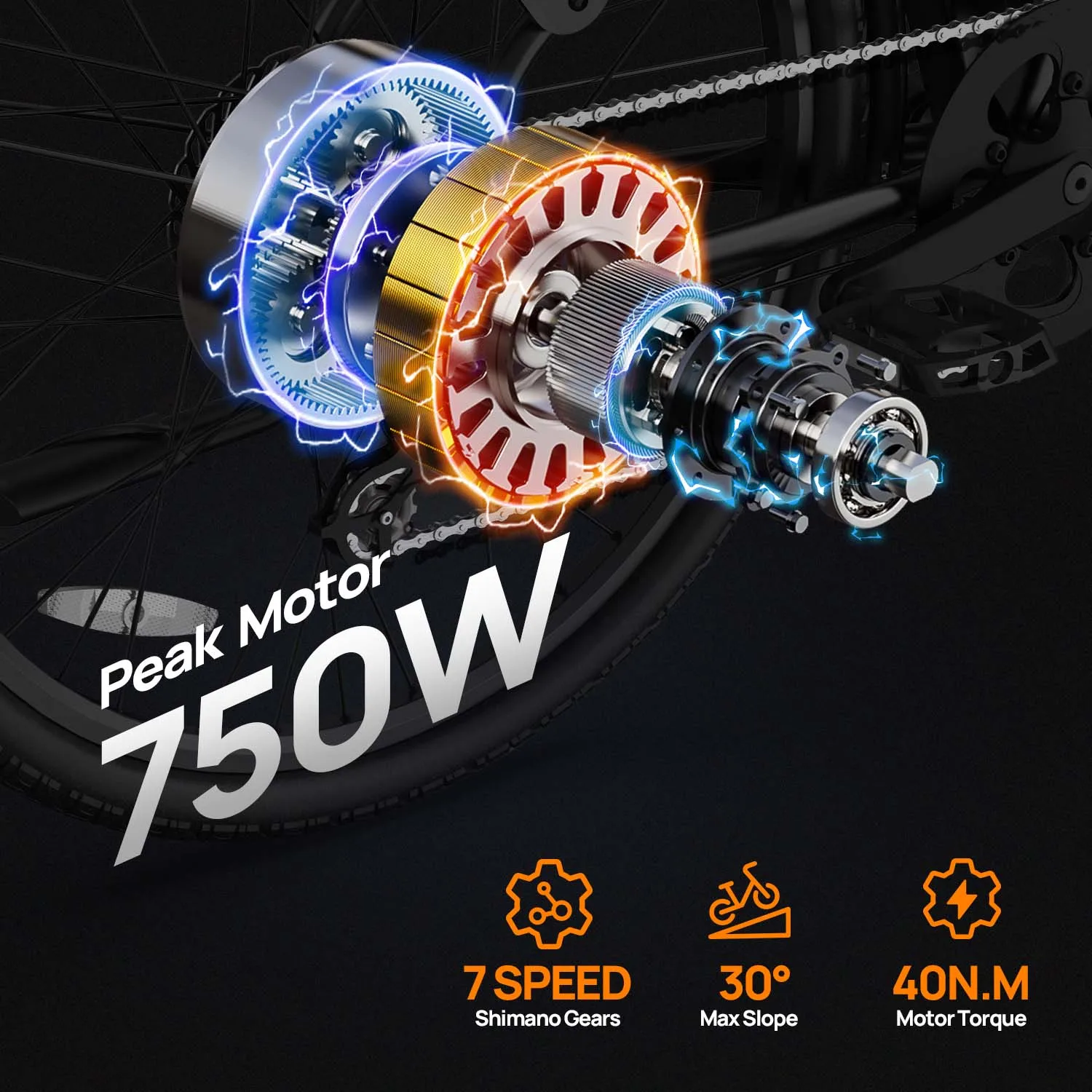 Pneumatici Urlife E26 750W 36V 13Ah 26x2" Display LCD rimovibile Velocità Freni a disco idraulici a 7 velocità per adulti E-Bike Commuter - immagine 2