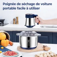 Hachoir à viande de cuisine 5L 6S en acier inoxydable, robot culinaire multifonctionnel, mixeur, trancheuse à légumes, hachoir, appareils électroménagers 4