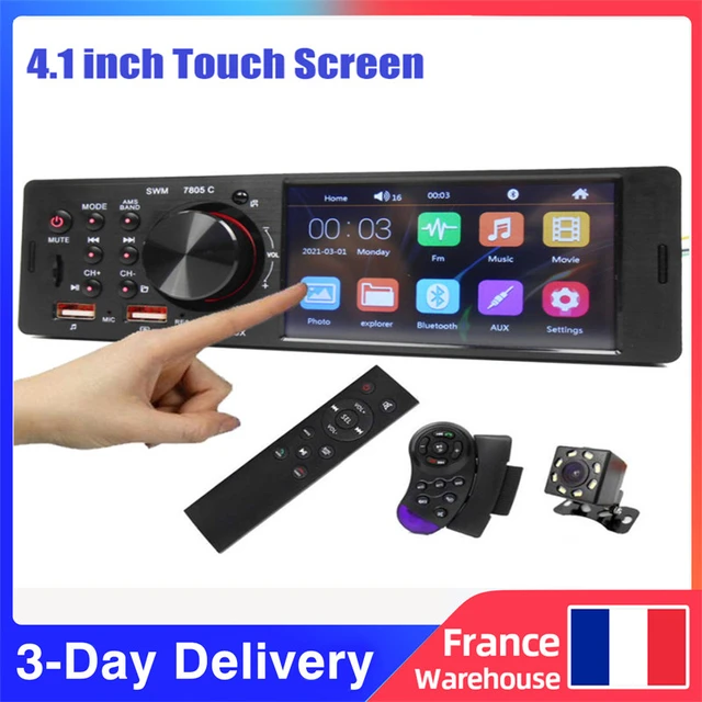 Radio Bluetooth Coche, 1 Din Reproductor MP5 con Pantalla Táctil de 4,1  Pulgadas, Manos Libres, Audio, USB, TF, 7 Colores, Sistema de Iluminación  Estéreo, Unidad Principal 7805C - AliExpress