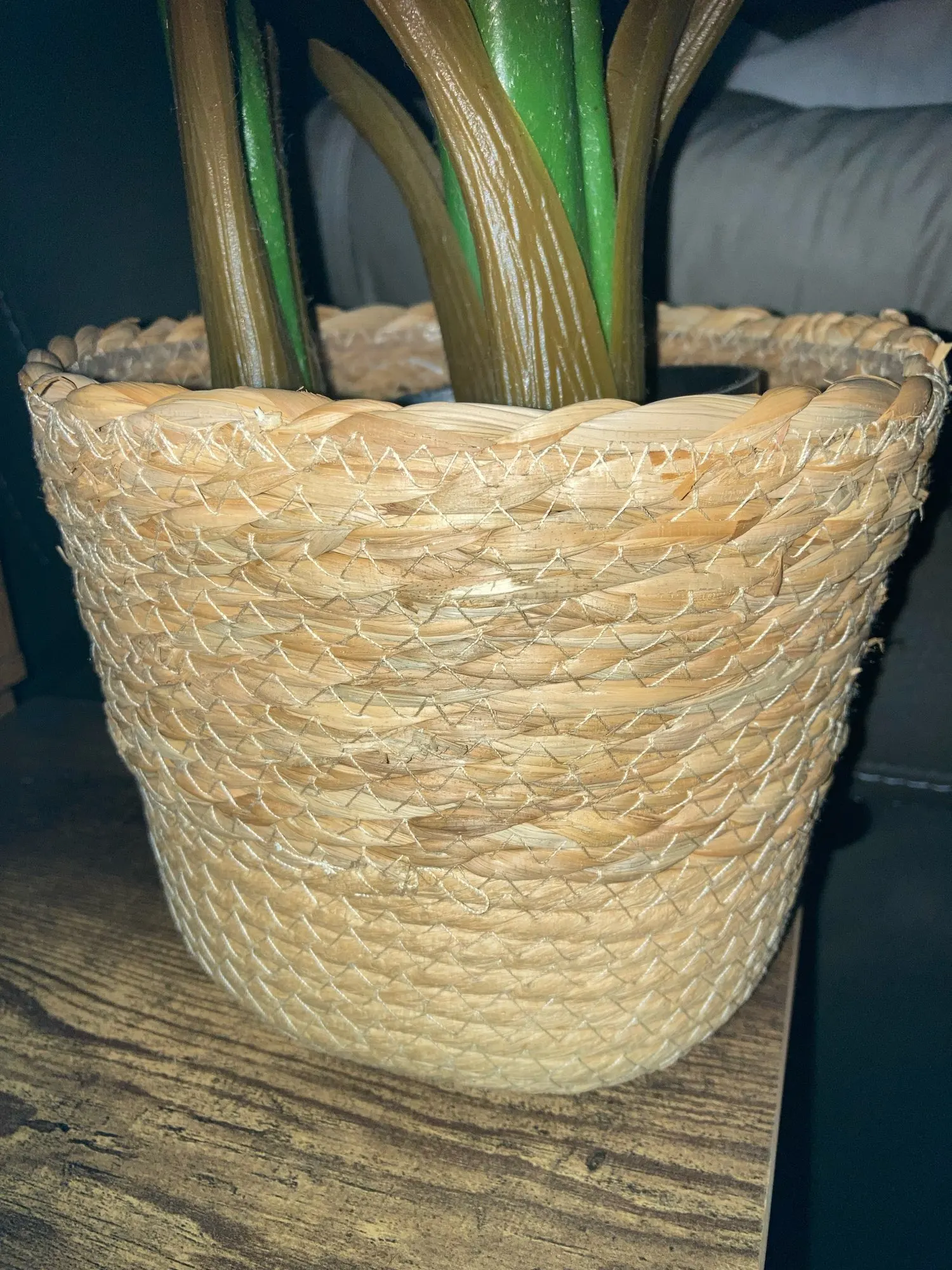 Straw Weaving Flower Plant Pot Wicker Basket Rattan Flowerpot Storage Basket Garden Flowerpot Handmade Woven Planter Basket photo review