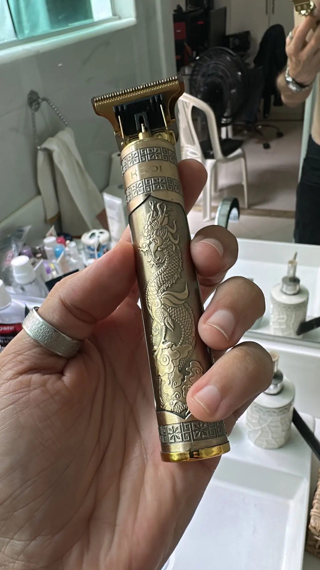 Máquina De Cortar Cabelo Parágrafo Barba Masculina Designer Aleatório Elétrico Profissional photo review