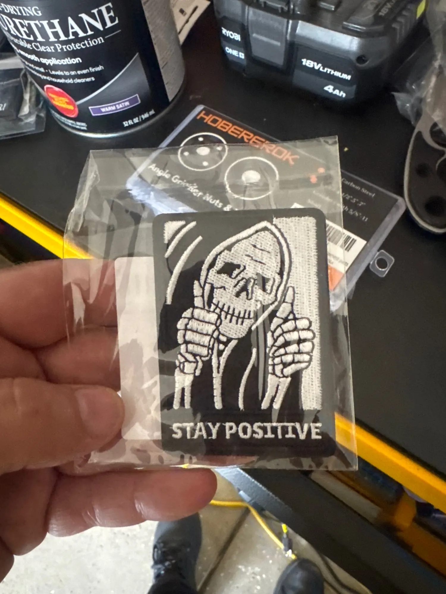 Stay Positive Skull Patch photo review