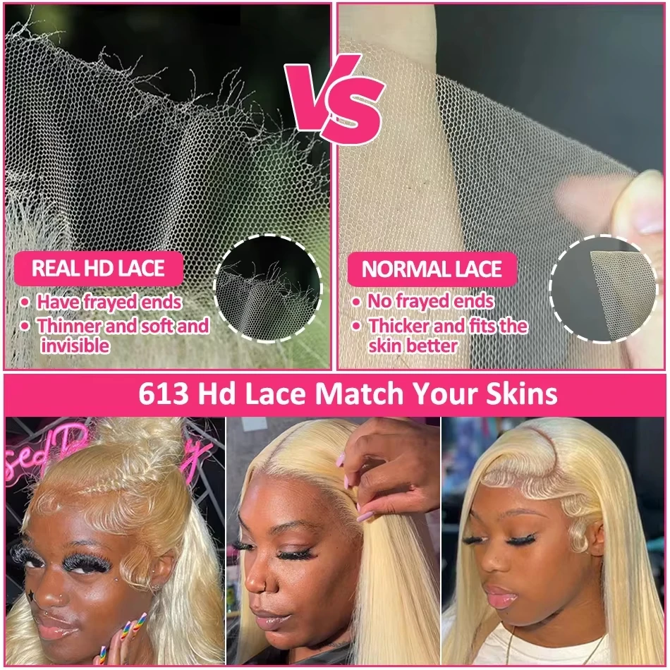 Blonde 613 HD Lace Frontal Wig 13x6 Human Hair Wigs Straight Wig Brazilian For Black Women 30 40 Inch Lace Front Wig 250 Density 5