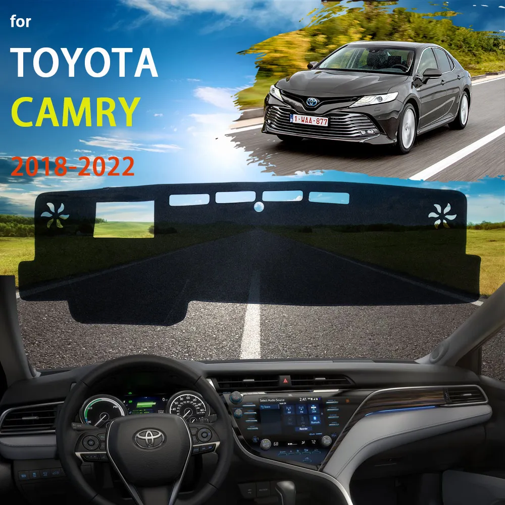 

Коврики для приборной панели, защитные аксессуары для Toyota Camry XV70 XV 70 2018 2019 2020 2021 2022, аксессуары для автомобиля, искусственная кожа, защита от УФ-лучей