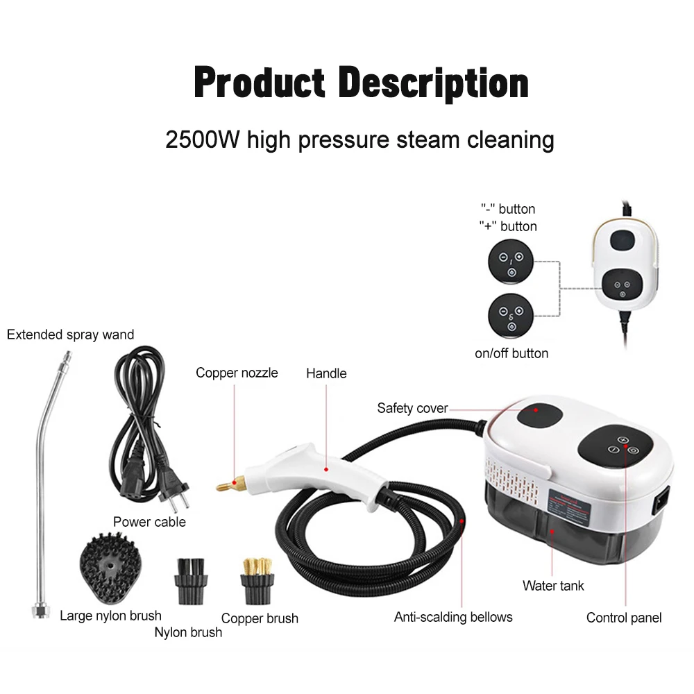2500W High Pressure High Temperature Household Intelligent Steam Cleaner Air Conditioner Kitchen Car Steam Cleaner 220V/110V
