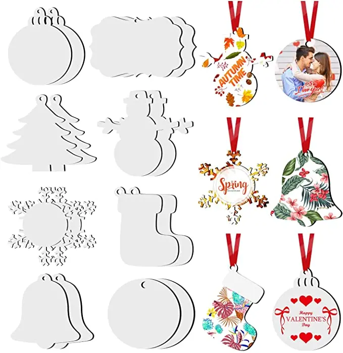 26pcs Double Sides Christmas Sublimation Ornament Round Light Weight  Sublimation Blanks Ornaments DIY Christmas Tree Decor - AliExpress