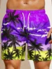 Men's Loose Beach Shorts Drawstring Quick Dry Coconut Tree Shorts For Summer Women Men 3D Print Casual Oversized Sport Shorts 5