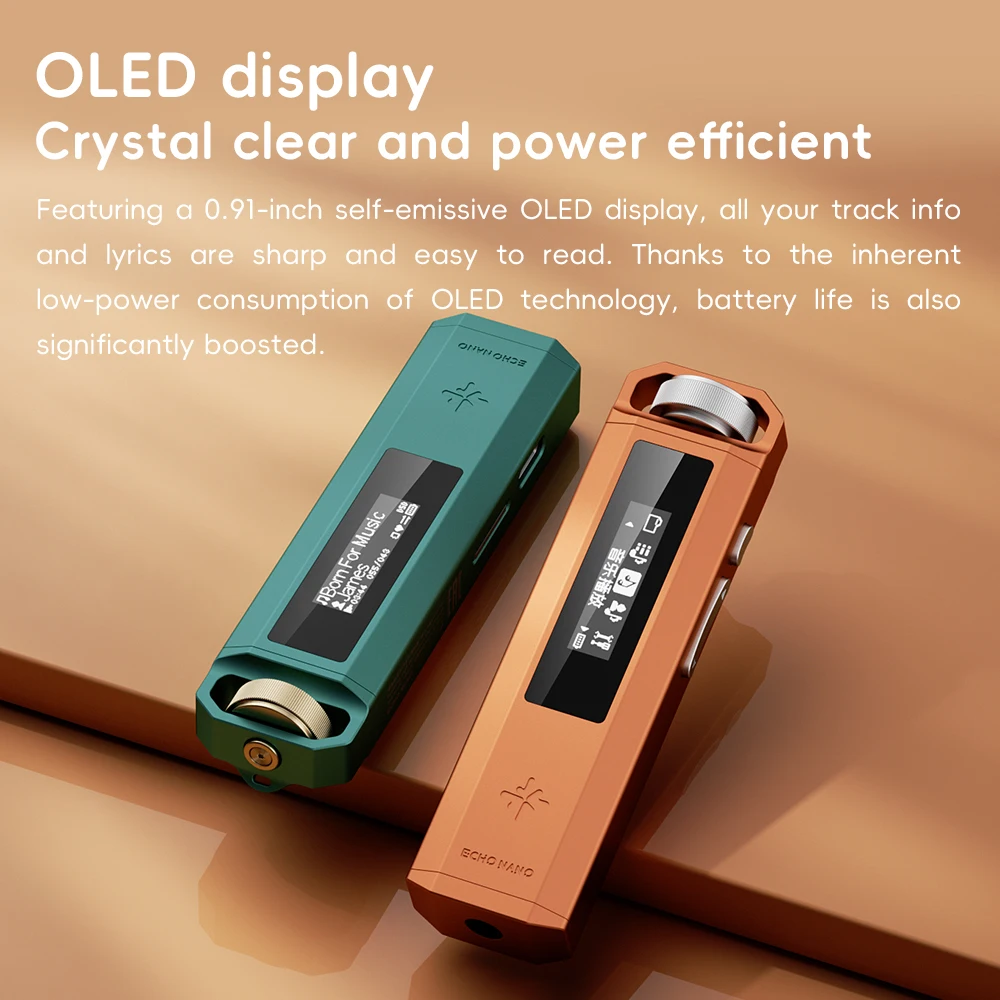 FiiO ECHO NANO/ECHO 고해상도 디지털 오디오 플레이어, 음악 플레이어, 3.5mm/4.4mm 밸런스드 출력, 컬러 스크린