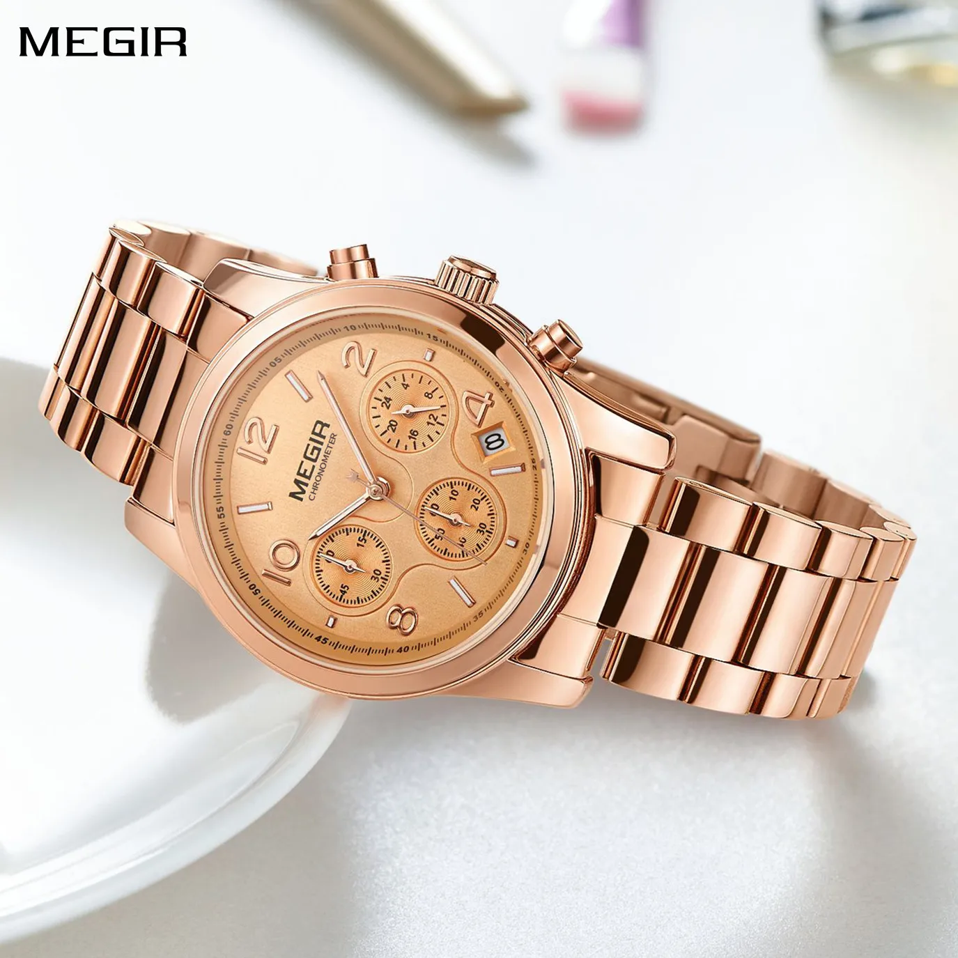 

MEGIR Luxury Quartz Women Watches Relogio Feminino Fashion Sport Wristwatch Lady Business Watch Clock Top Brand Chronograph 2057