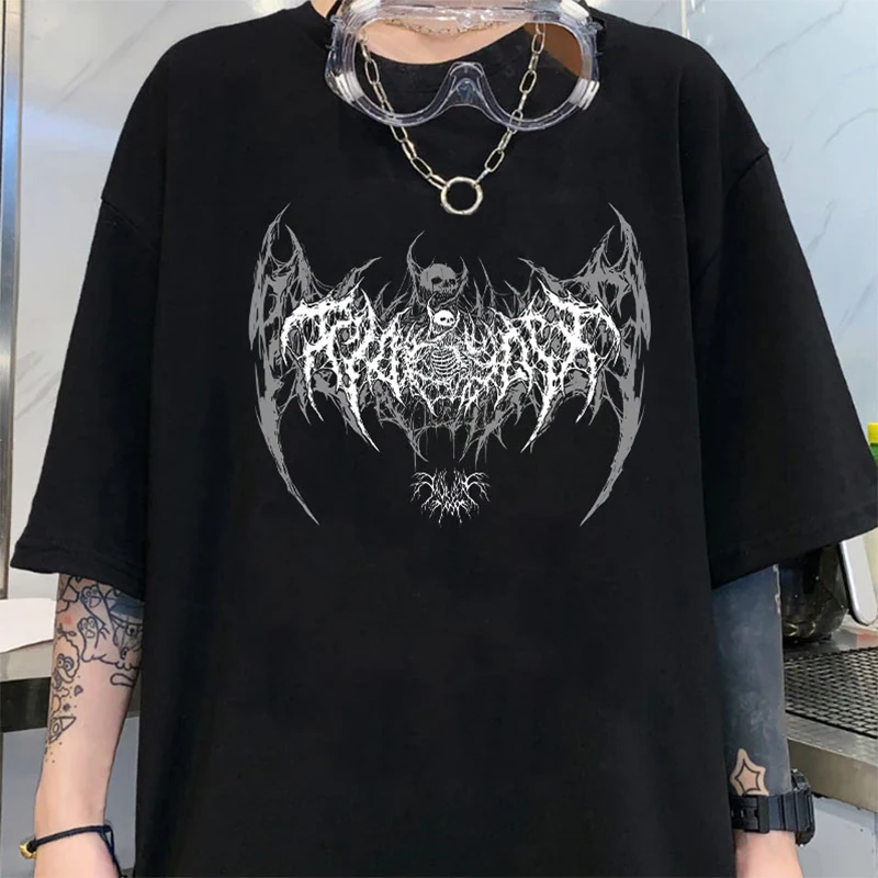 

2023 Street Fashion Short Sleeve High Quality Loose Version T-Shirt Men'S And Women'S Casual Clothing Crewneck Printed Skull Top