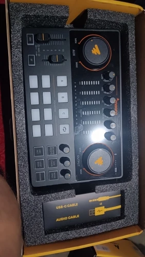 Maono AME2 Audio Interface Sound Card DJ Mixer All in One Portable