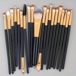 Premium Synthetic Makeup Brush Set for Face and Eyes - Kabuki, Foundation, Concealer, Powder, Blush, and Blending Brushes (20BG - A)