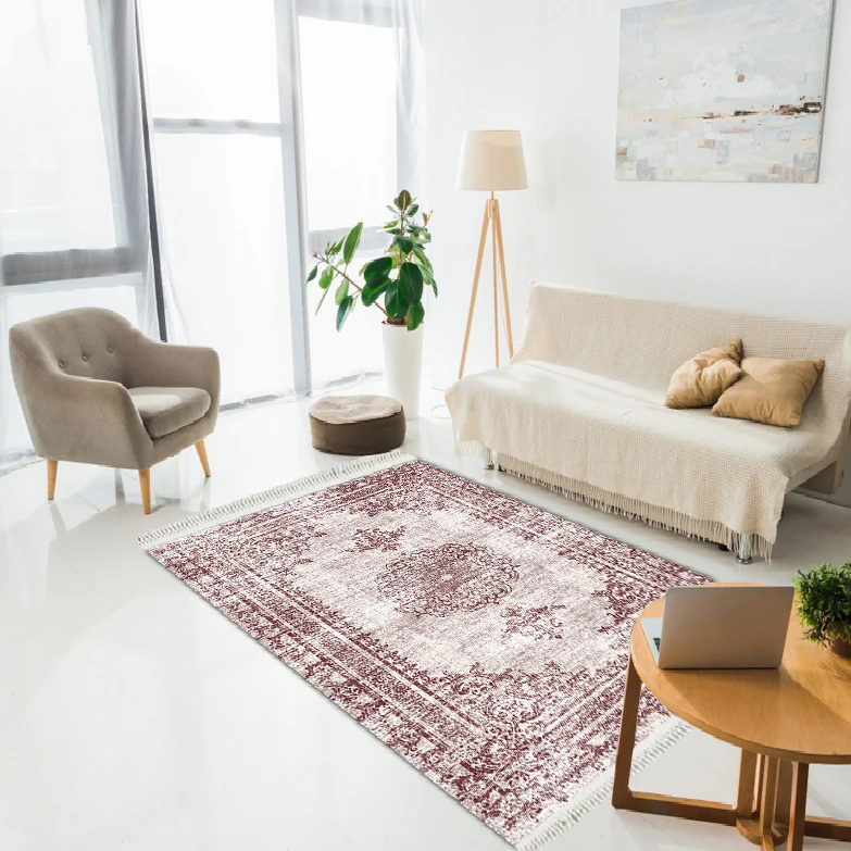 

Oriental Pattern Vintage Decor Printed Carpet Dried Pink& White Color - Bedroom and home decoration - New house gift