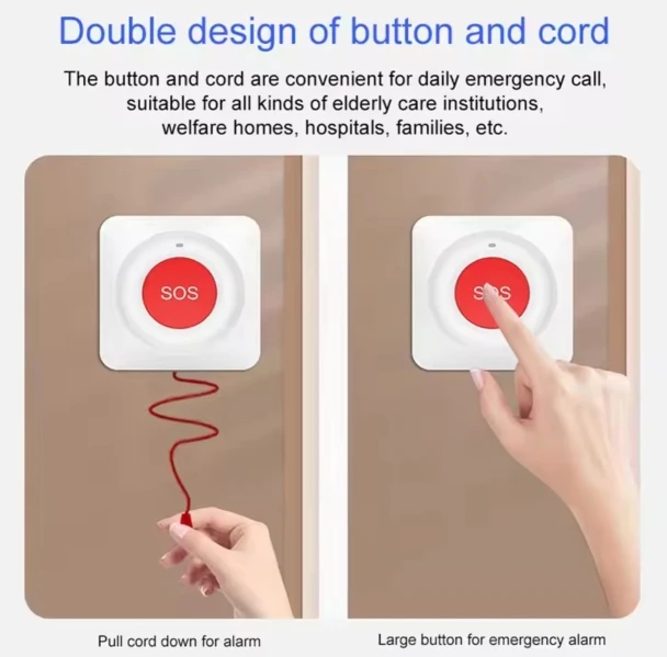 Ensure fast assistance, Emergency SOS Button, for Elderly & Patient Safety