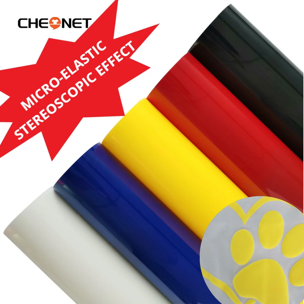 25X100CM 18Colors 3D Puff Heat Transfer Vinyl Film HTV Press Film