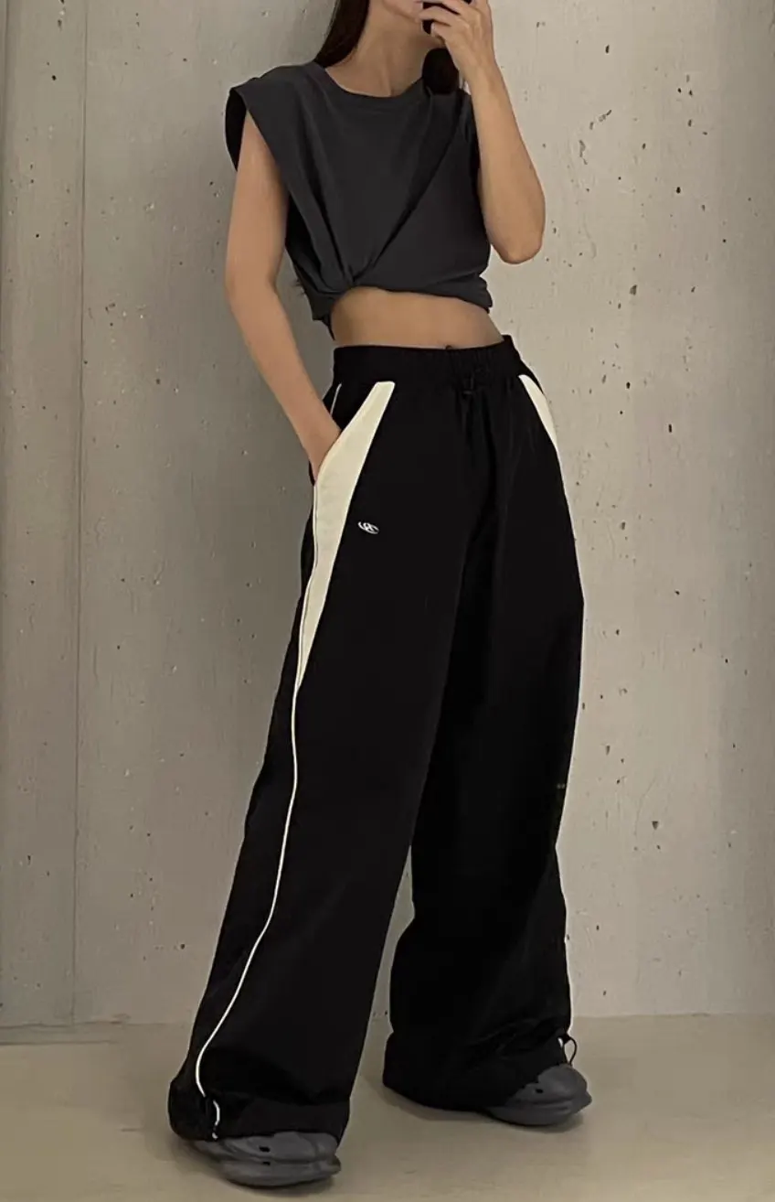 Women Casual Baggy Pants Vintage Oversized Trousers photo review