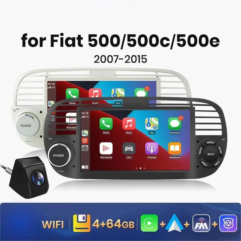 Lettore Autoradio Android 12 Per Fiat 500 Abarth 2007-2015 Navigazione Gps Multimediale Supporto Autoradio Carplay Rds Dab