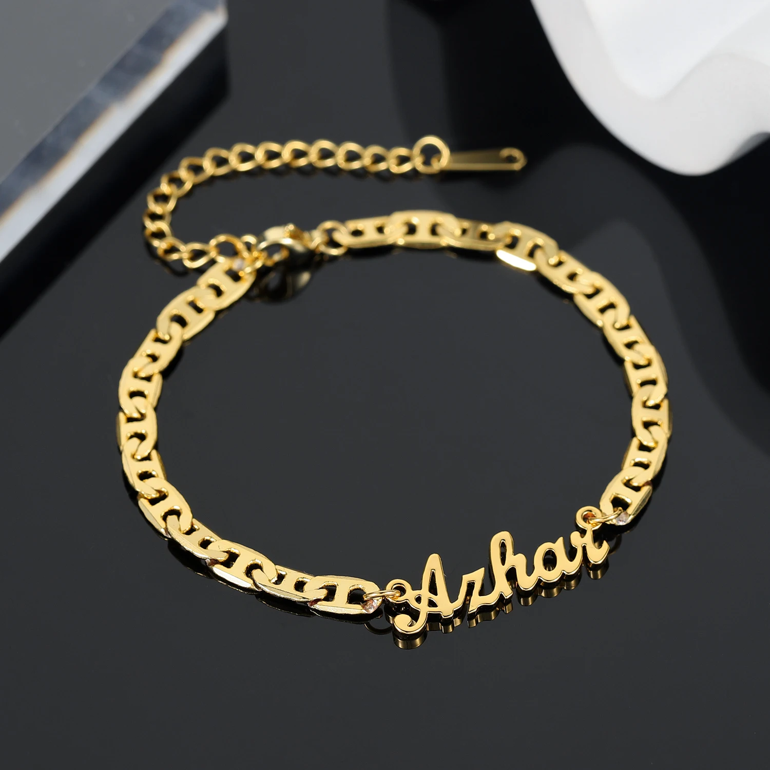 custom name bracelets for women personalized charms names anklet stainless steel gold flat chain nameplate summer gift jewelry Custom Name Bracelets For Women Personalized Charms Names Anklet Stainless Steel Gold Flat Chain Nameplate Summer Gift Jewelry