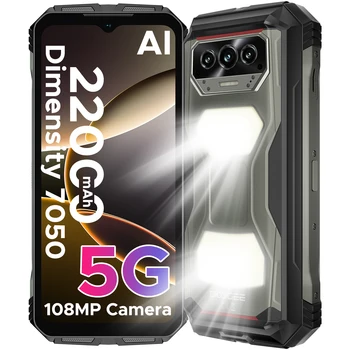 DOOGEE V Max S 5G Telefono robusto 6,58" Doppie luci da campeggio 24 GB (8 + 16) 256 GB 22000 mAh Batteria grande 108 MP AI Fotocamera Smartphone