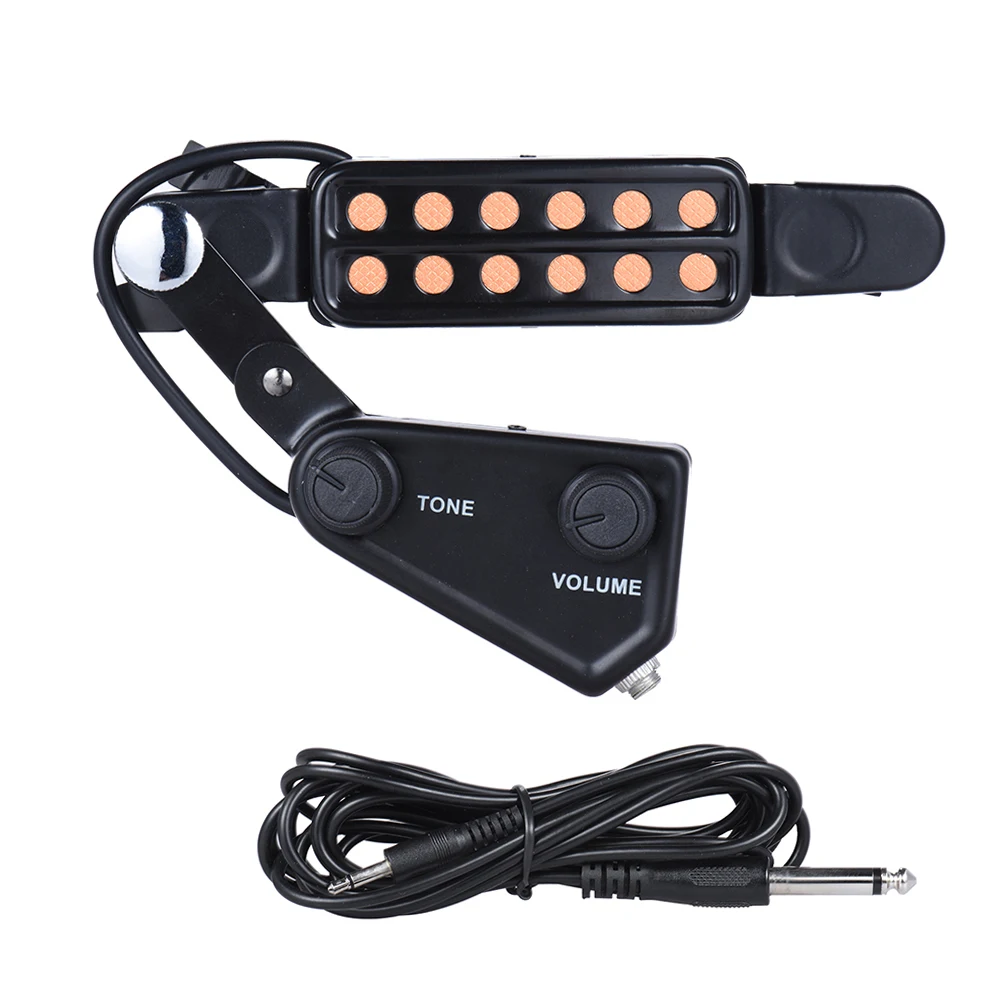 Description Picture 4 of item12-hole Acoustic Guitar Sound Hole Pickup Magnetic Transducer with Tone Volume Controller Audio Cable Guitar Parts & Accessories