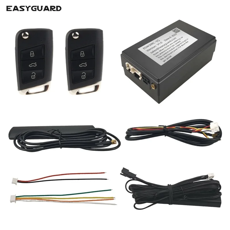 EasyGuard Smart Key PKE Kit Fit For VW with Factory Push Start Button DC12V Keyless Entry Valet Mode/Lock Unlock Setting