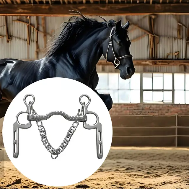 Western Horse Snaffle Chew Racing Accessory Equestrian Mouth Bit for Outdoor Horse Riding Training Equestrian Sports Competition 2