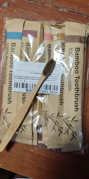 5pcs Bamboo Biodegradable Toothbrush Manual Wooden HandleToothbrushes With Soft Bristles For Sensitive Teeth Gums Oral Care photo review