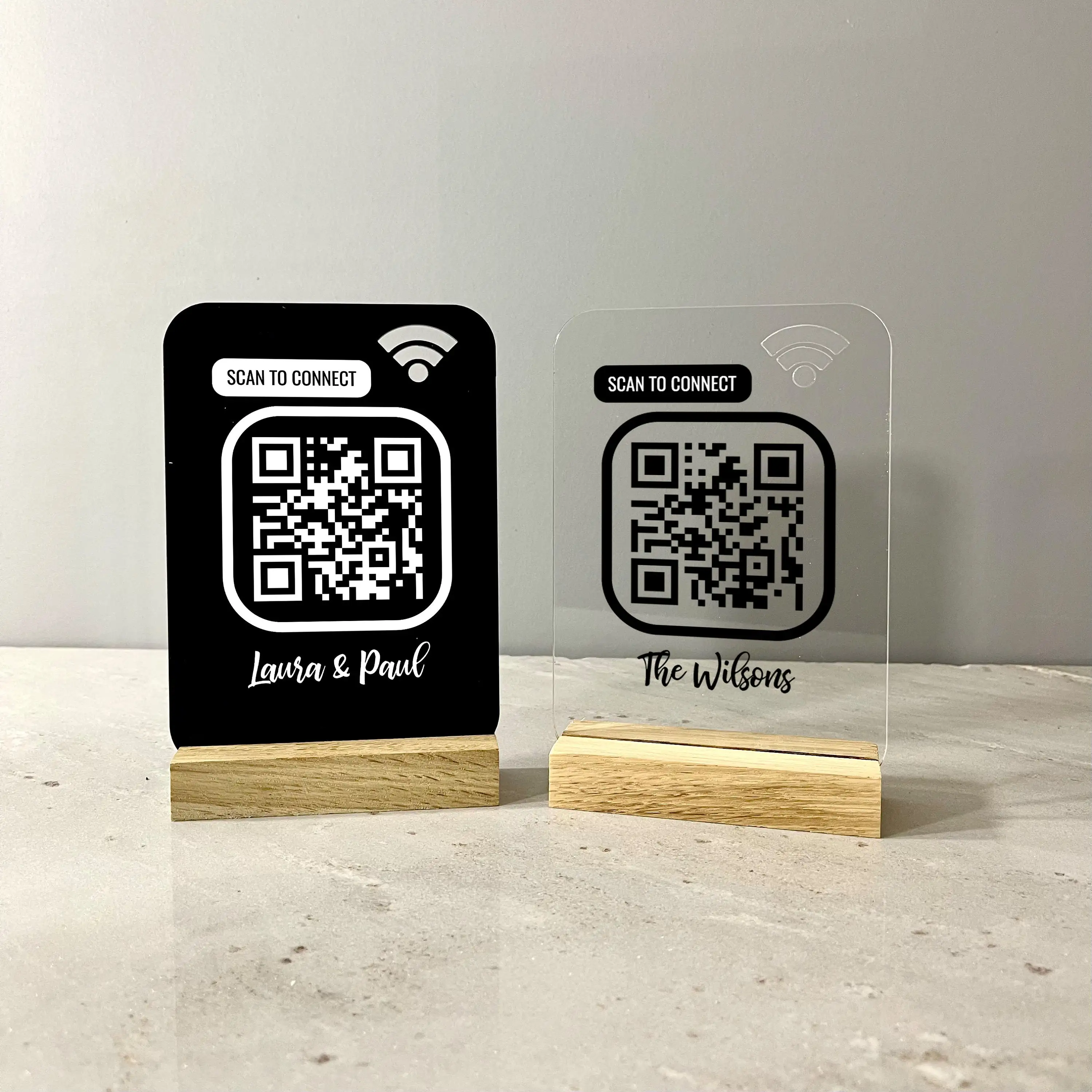 Generic Personalised Wifi Qr Code Acrylic Display Board For Homes ...