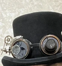 Occhiali Steampunk Con Lenti Blu - Cyber Goggles Vintage Per Cosplay E Feste