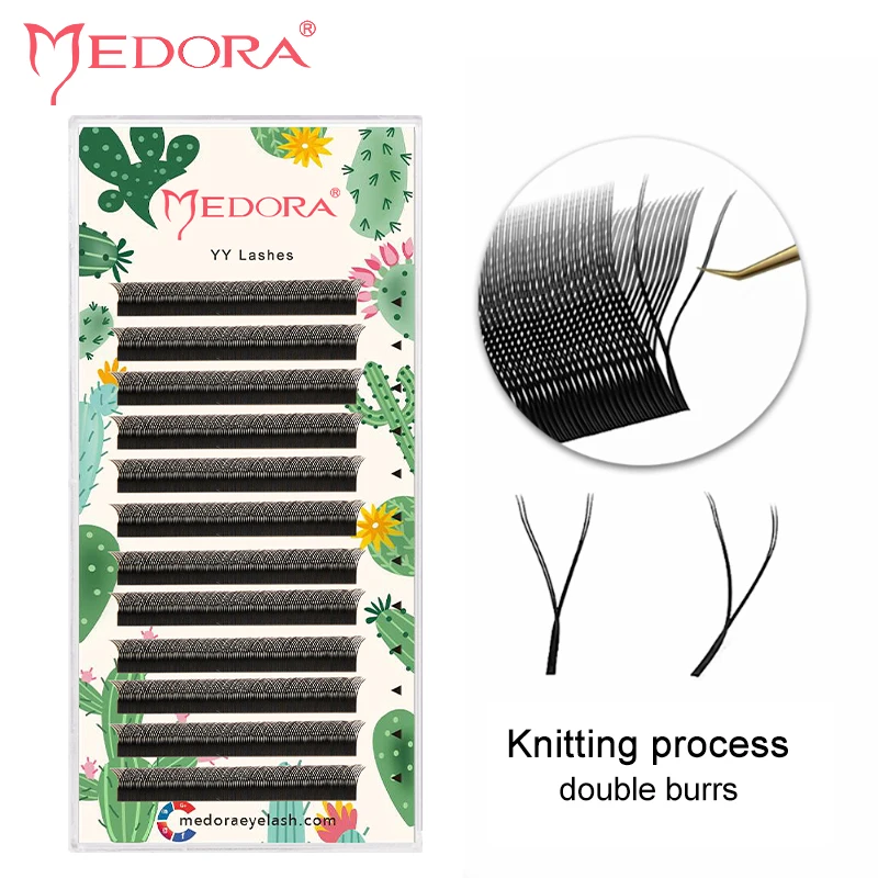 

MEDORA YY Eyelashes Extension Lashes C/D Curl 0.07mm 8-15mm Y Lashes Long Lasting Easy Application Premade Fans Matte Black Soft
