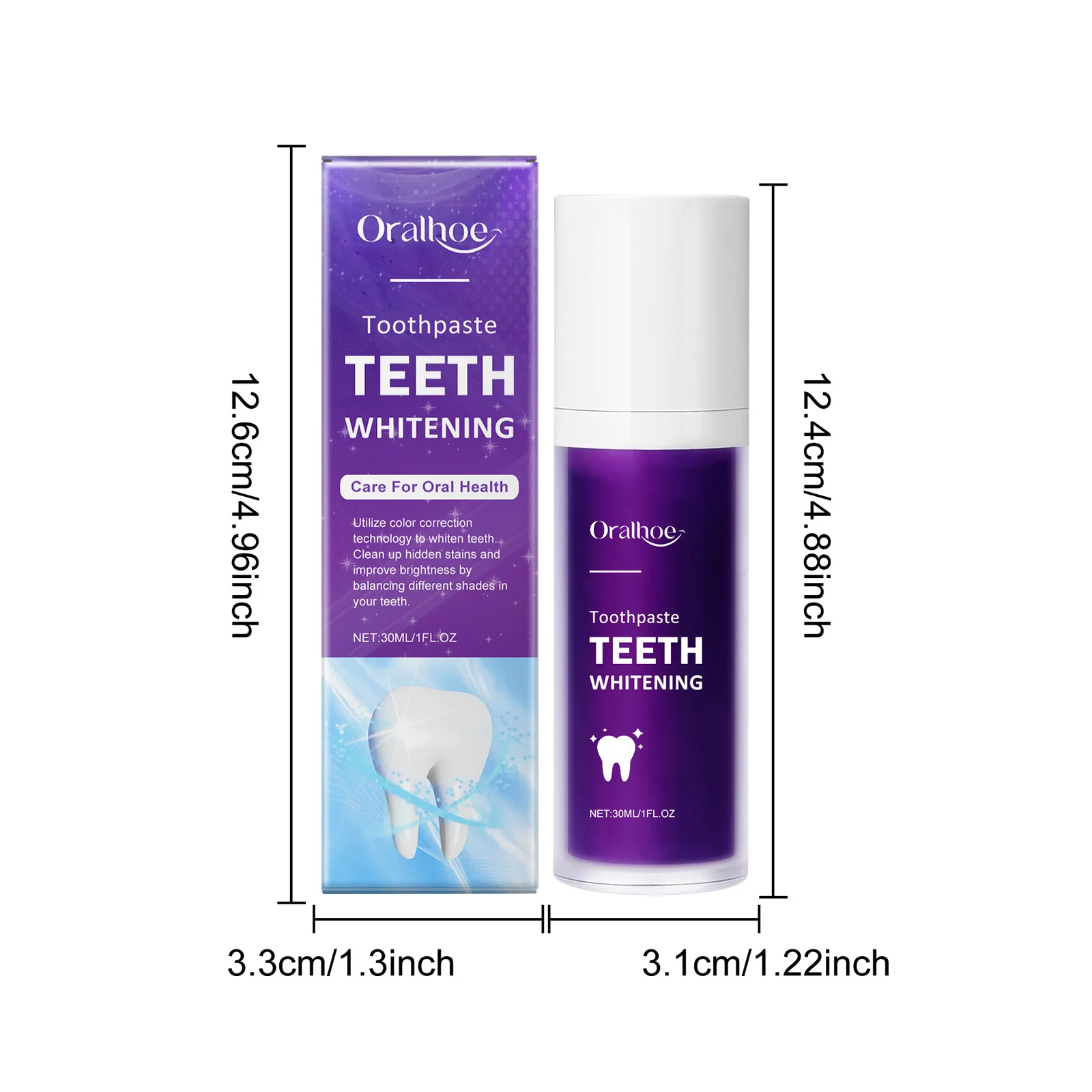 Purple Teeth Whitening Toothpaste for Fresh Breath