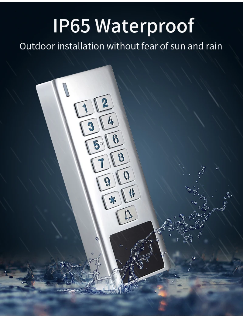 IP67 Waterproof 433Mhz AC 100V~240V Wireless Access Control Kit Electronic Lock