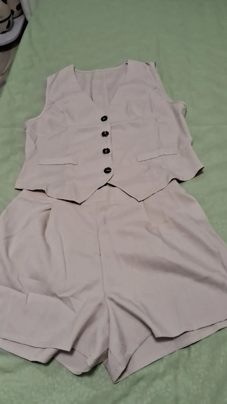 Chic Summer Women's Waistcoat and Shorts Set for Effortless Style photo review