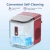 SIMZLIFE Ice Maker Countertop , 26.5 lbs/24H, 9 Cubes in 6 Mins,Self-Cleaning, Portable Ice Maker with Handle for Home,Red 6
