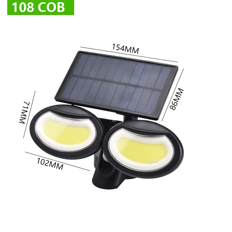 LED Solar Outdoor Light 2 Head Rotatable Motion Sensor 56/78 LED Lamp 3 Modes Lighting for Exterior Wall,Fence or Garden solar pathway lights Solar Lamps