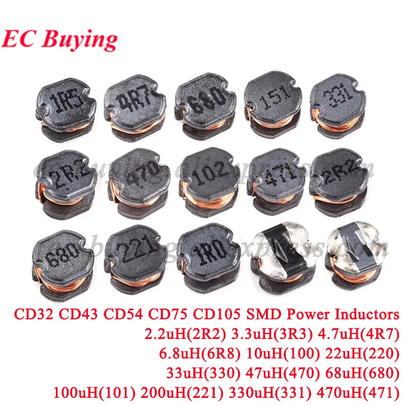 Assorted Pack of SMD Power Inductors - Various Inductance Values