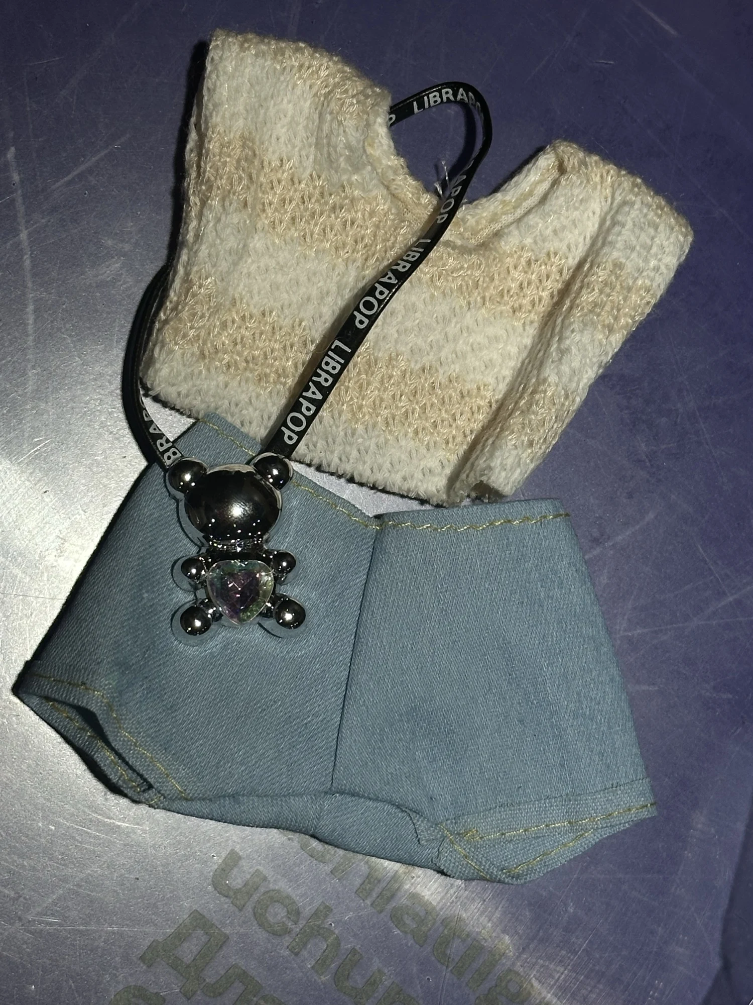 Labubu V1/V2 Doll Clothes: Strap Pants & Skirt Overalls Set with Accessories photo review