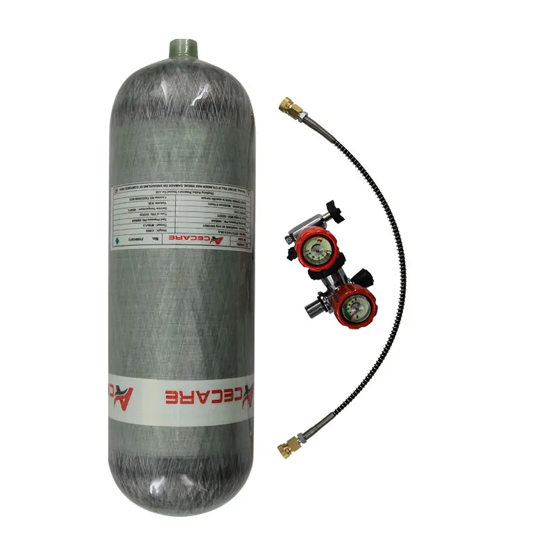 ACECARE 9L подводное плавание 4500psi цилиндр из углеродного волокна 300bar Hpa резервуар для дайвинга резиновый клапан заправочная станция SCBA Firesafety для дайвинга