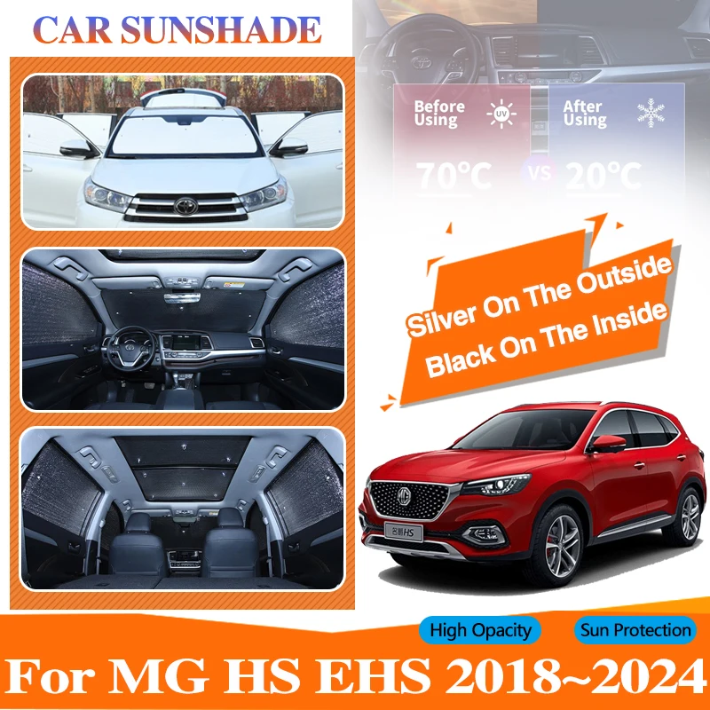 

Car Sunshades For MG HS Plug-in EHs Phev 2018~2023 2024 Sun Coverage Pads Sunscreen Window Anti-UV Sunshades Covers Accessories