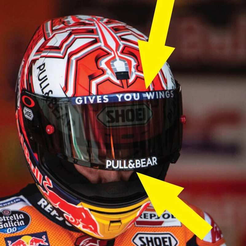 Cool Motorcycle Helmet Visor Decor Gives You Wings PULL BEAR Vinyl