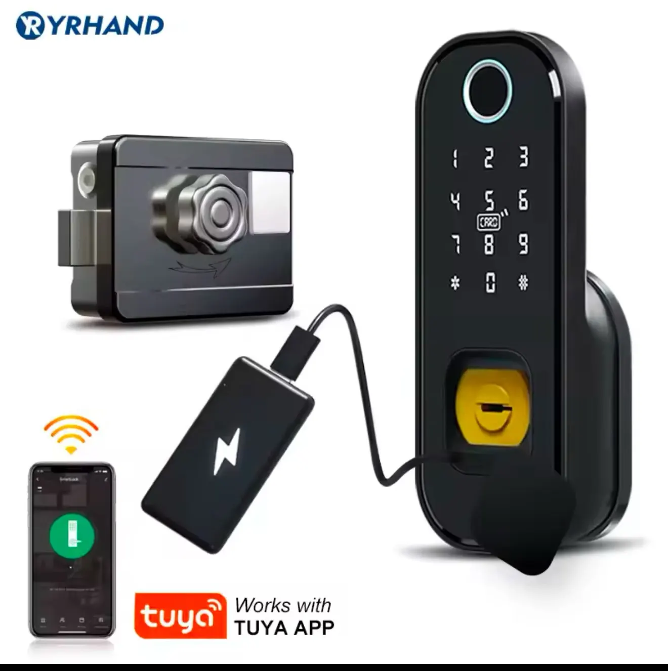 قفل ذكي الكتروني بخاصية البصمة والبلوتوث متوافق مع جوجل اسستنت والكيسا