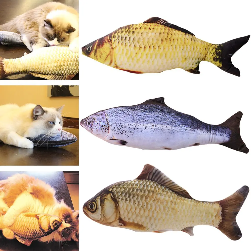 20cm Pet Soft Fish Shape Cat Toy Simulation Fish Toys Funny Cat Chewing Playing Supplies Dropshipping