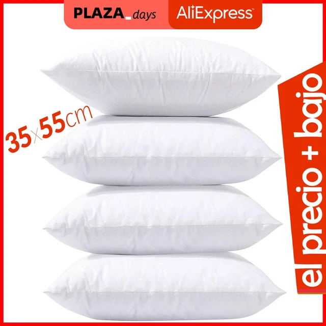 Pack de 2 Rellenos de Cojín Fibra 30x50cm, 45x45cm y 50x50cm: Confort  Antialérgico de Forma Firme y Mullida para Sofás y Camas. - AliExpress