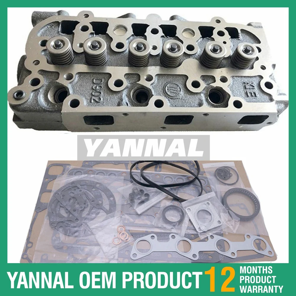 

Brand New D902 Complete Cylinder Head with Valves +Full Gasket Kit for Kubota RTV900