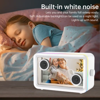 AEEZO L1 Bluetooth Speaker Hi-Fi Audio Clear Glass Screen Dynamic Suspended Lyrics Wireless Portable Audio Video LED Speakers 4