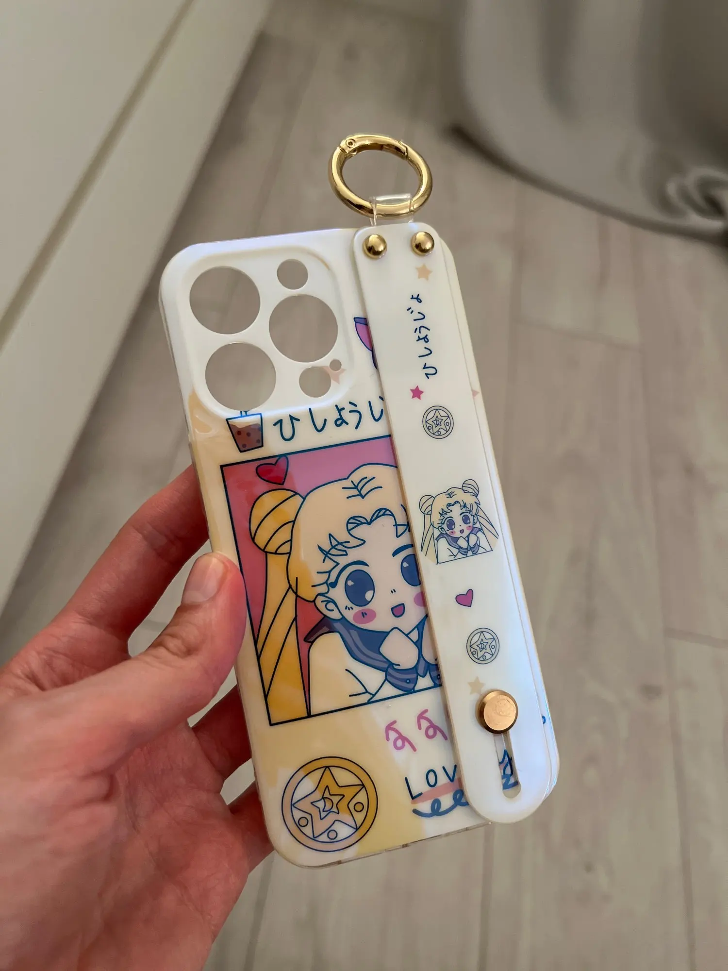 Kawaii Różowe Etui na iPhone'a z opaską Sailor Moon