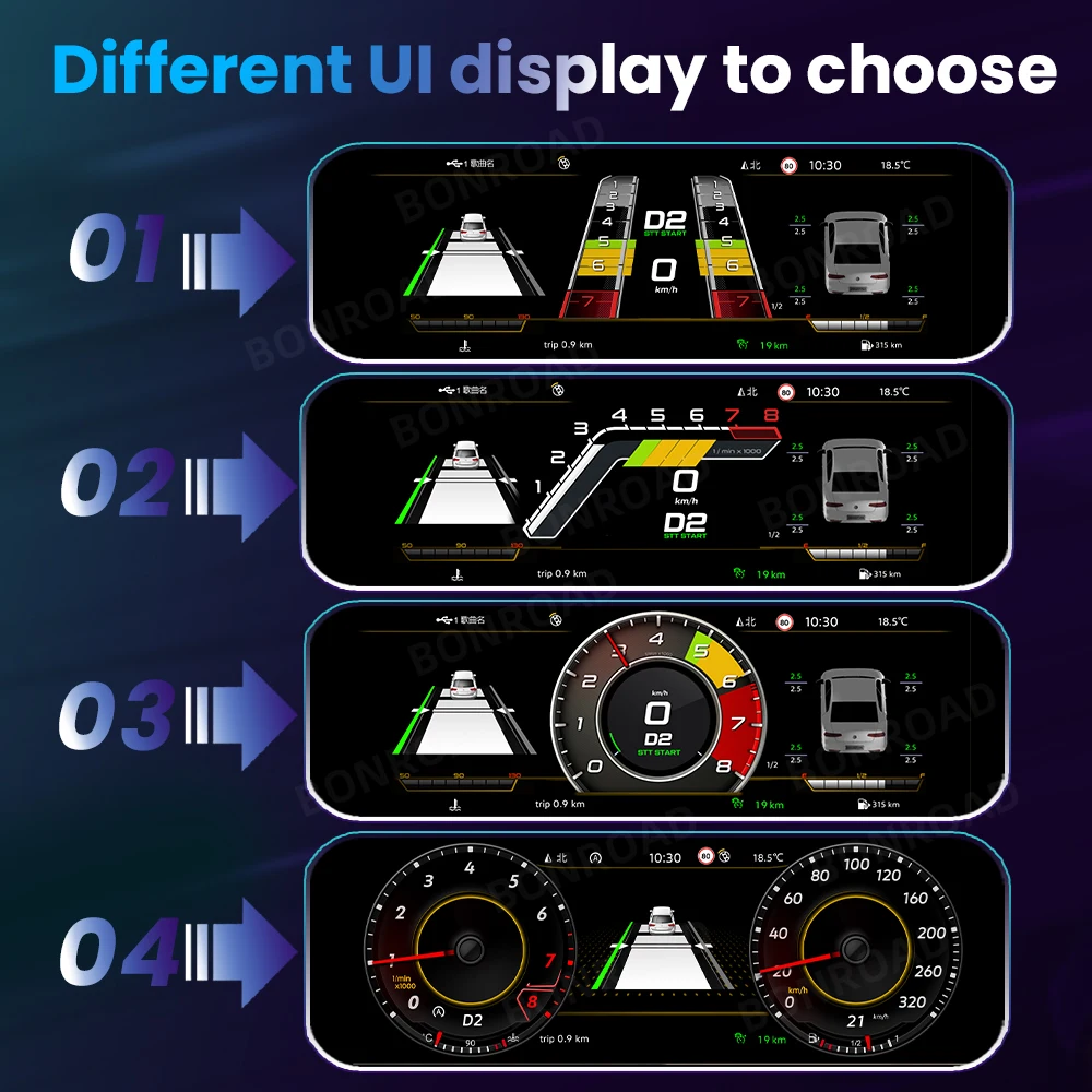Panel de Instrumentos Digital Inalámbrico con Pantalla LCD de 10.25 Pulgadas y Resolución 1920*720P, Compatible con CarPlay y Android Auto, para Volkswagen Passat B7, CC, Magotan B7, Velocímetro, Navegación 6