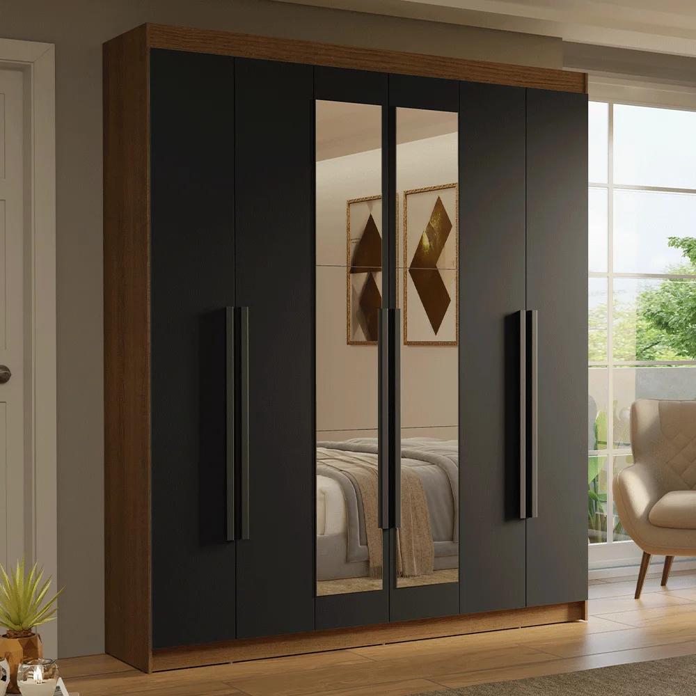 Ropero Closet Madesa Venus 6 Puertas 2 Espejos 180cm MN 04