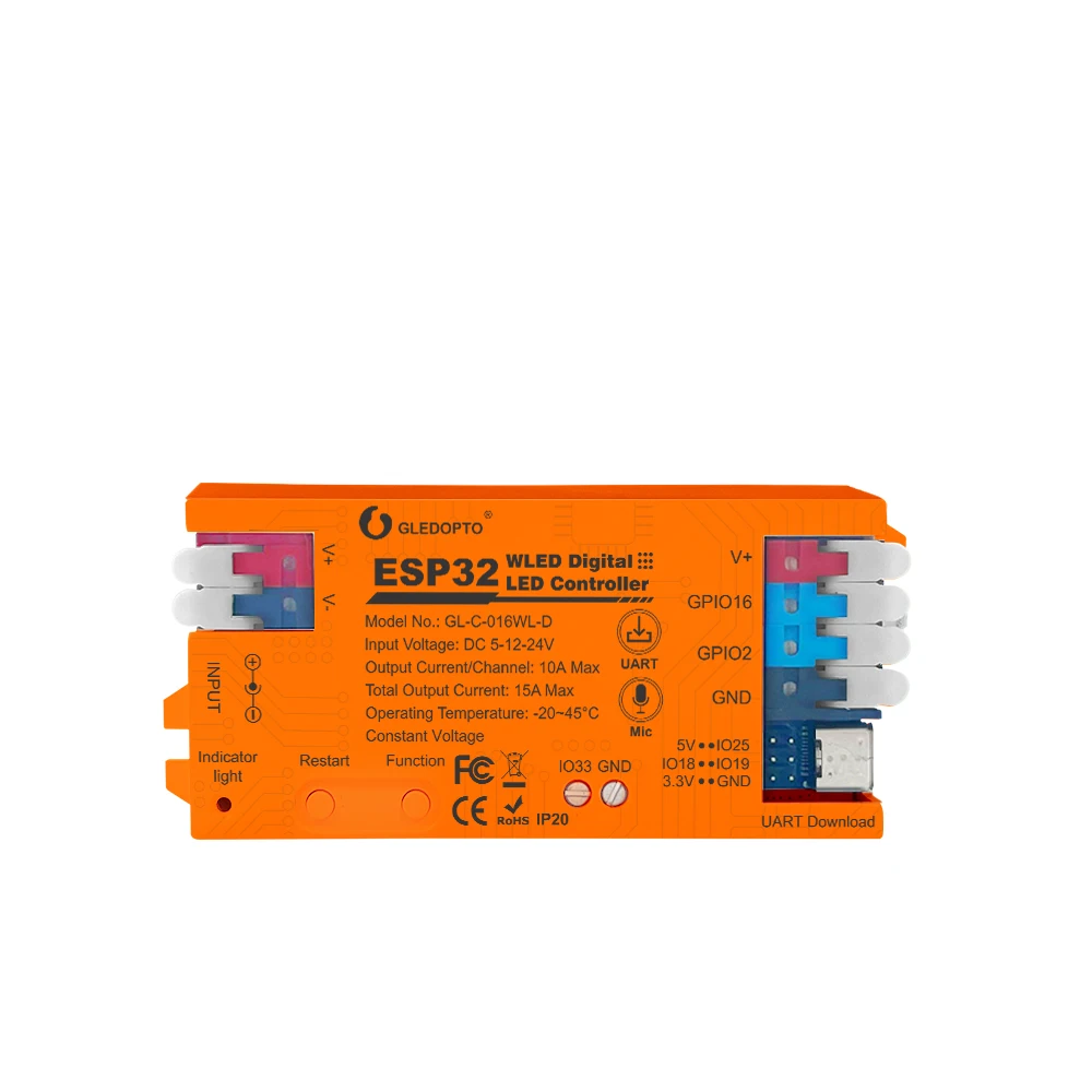 وحدة تحكم GLEDOPTO ESP32 WLED LED مدمجة في الميكرو...