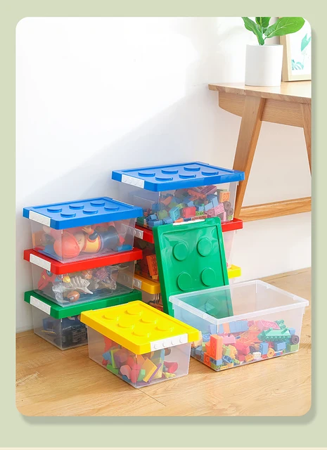 Toy Containers Kids Lego Building Block Organizer Storage Box Stackable  Plastic Transparent Books Stationary Sundries Holder - AliExpress